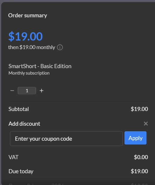 How to Use Your SmartShort Coupon Code